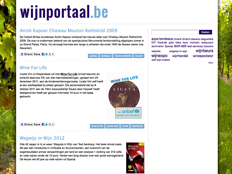 Wijnportaal.be - portaalsite over wijn - Drupal 7